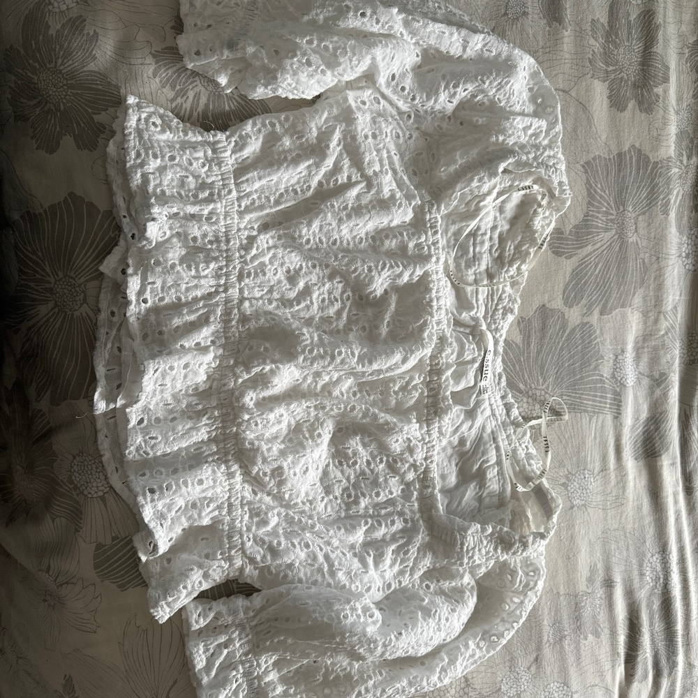 Eyelet white shirt